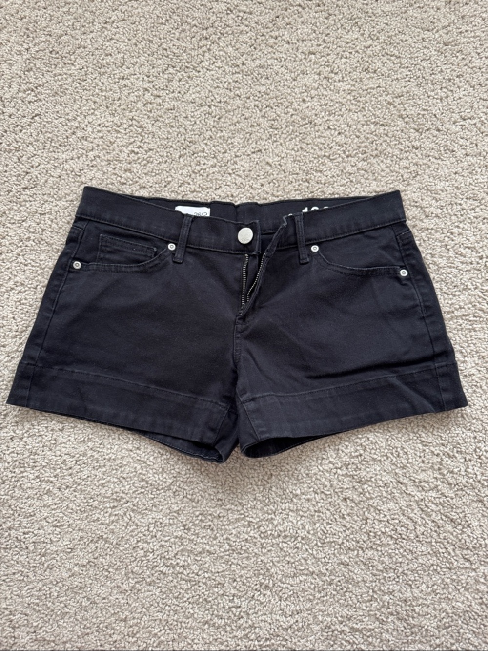 GAP Black Denim Low-Rise Shorts